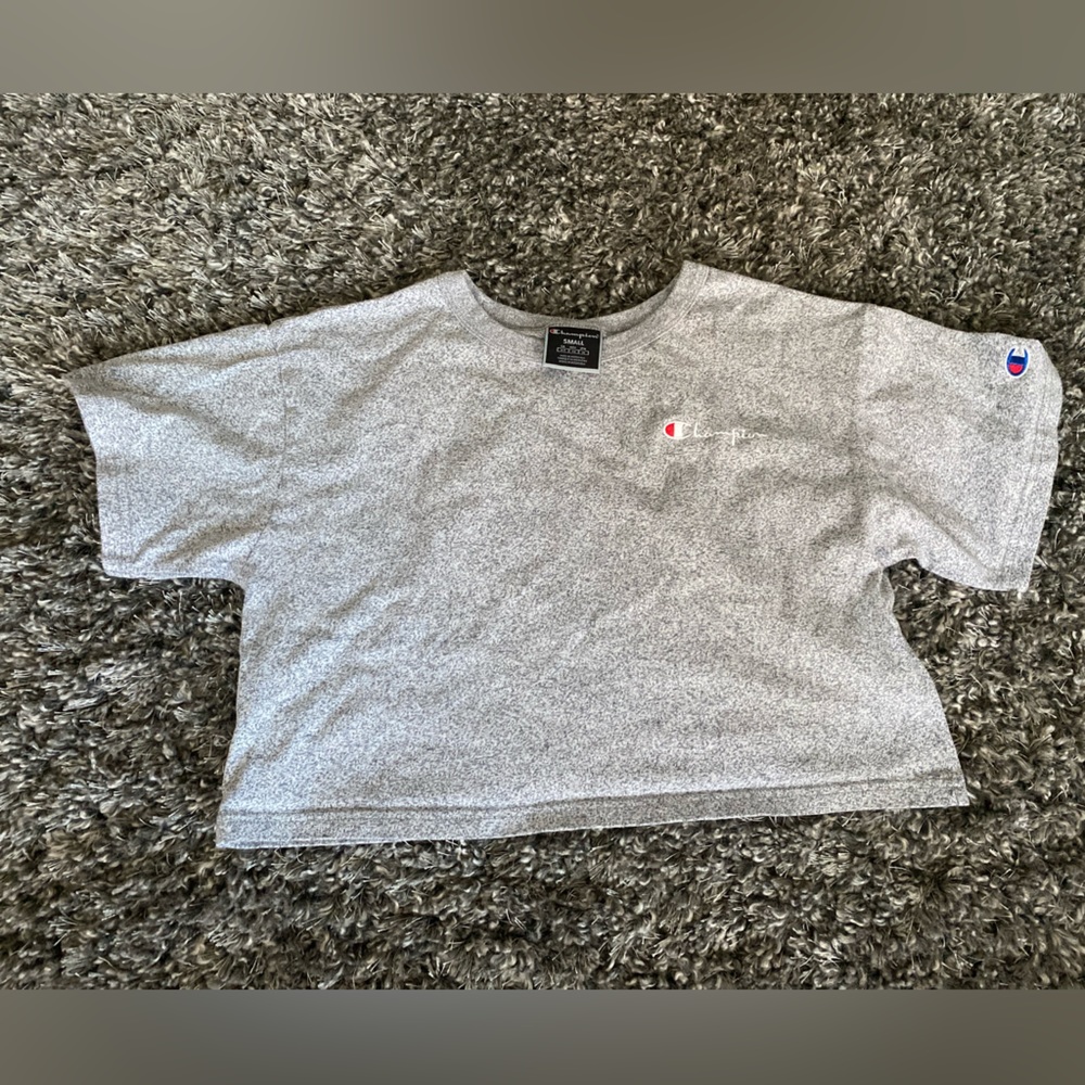 Grey champion cropped T-shirt